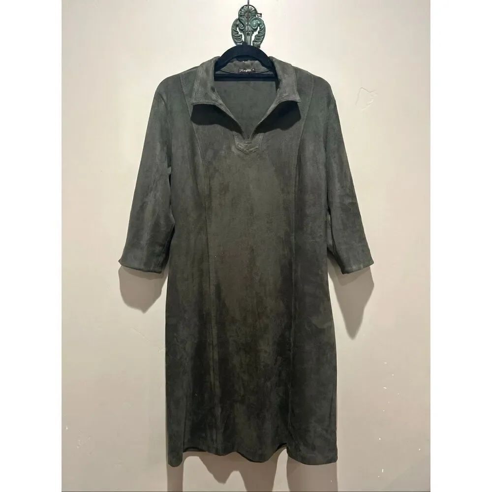 J.Mclaughlin Green Faux Suede Dress
